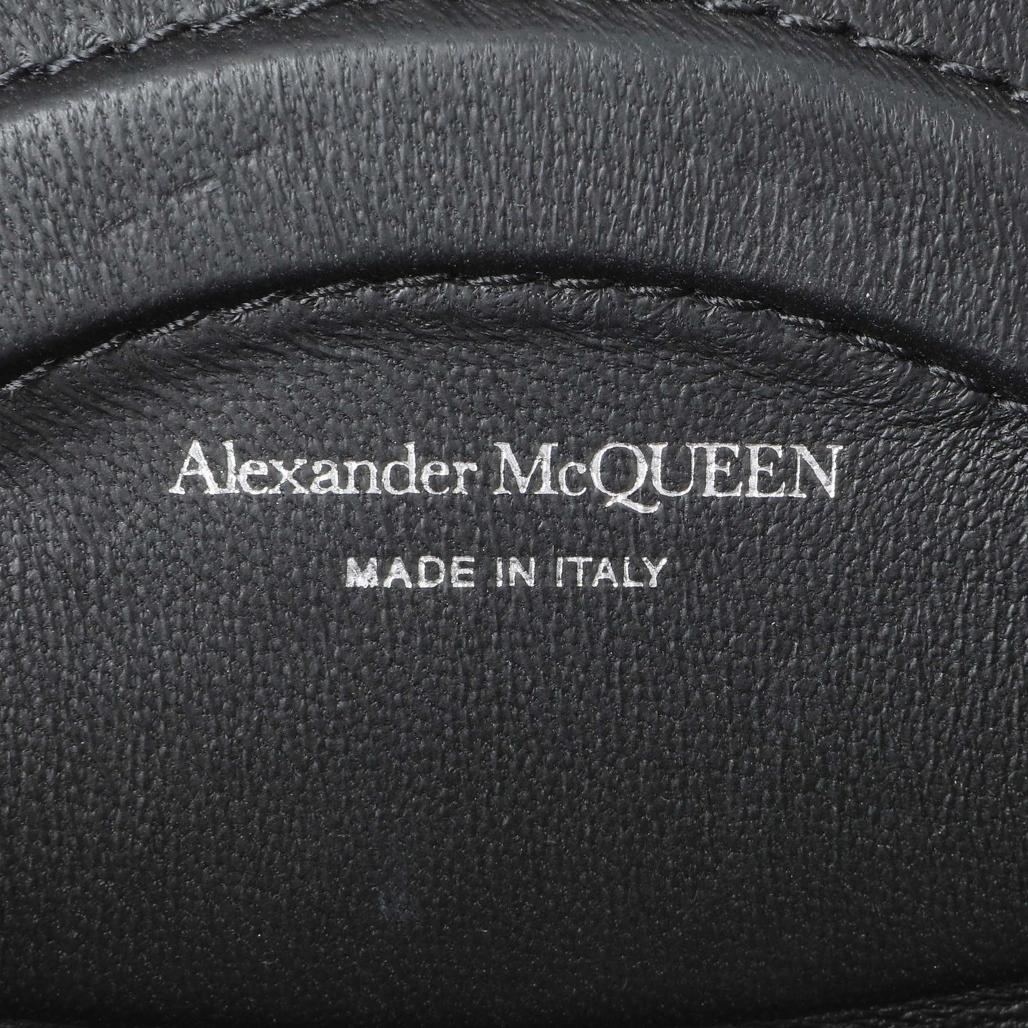 Exclusive Alexander McQueen Black Calfskin Mini Curve Bucket Bag — Lifestyle View
