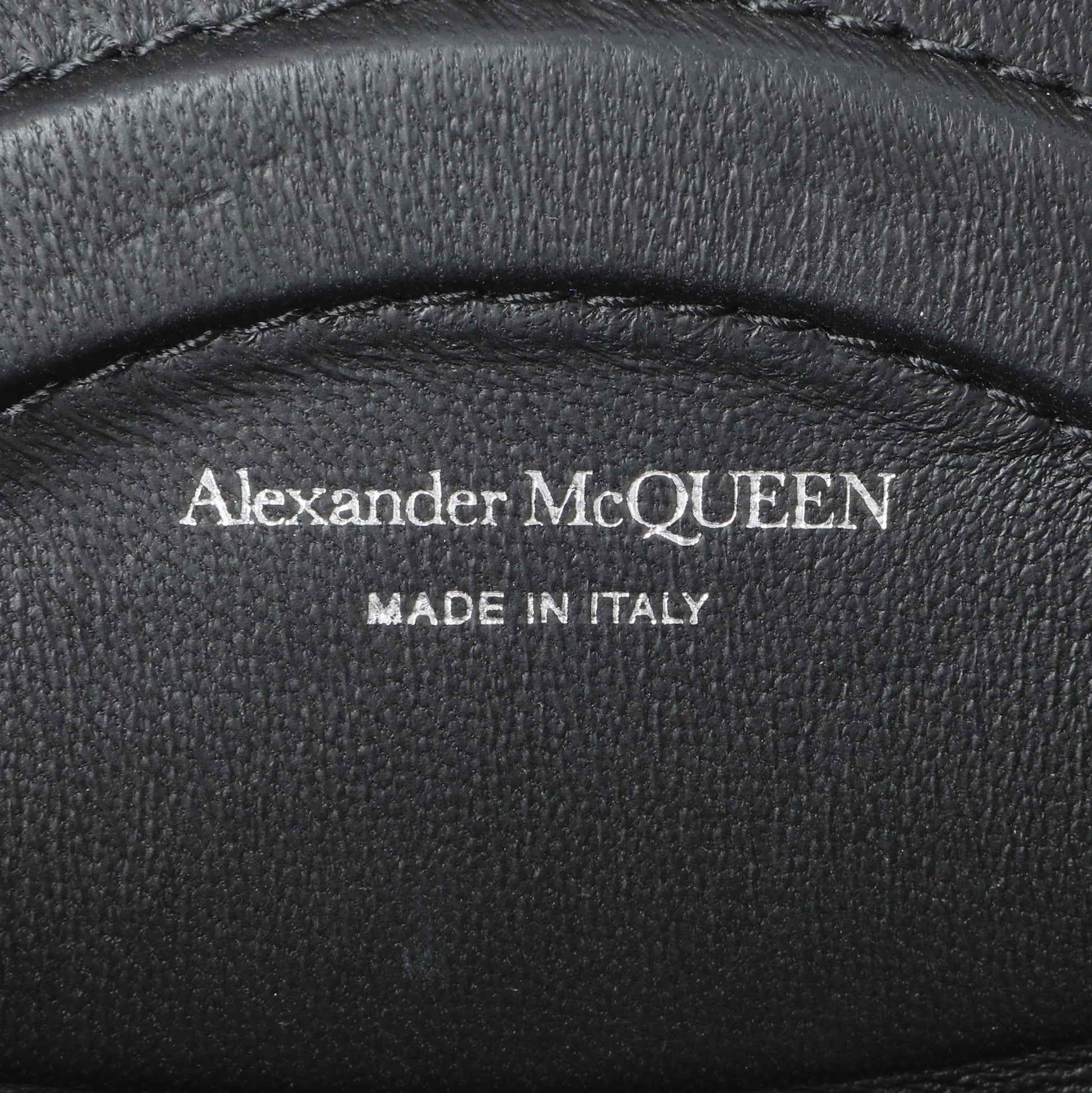 Exclusive Alexander McQueen Black Calfskin Mini Curve Bucket Bag — Lifestyle View
