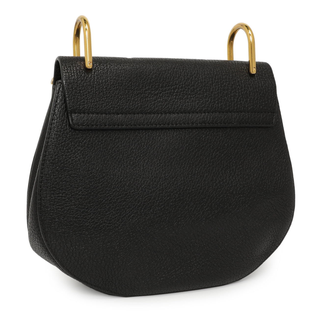 Exclusive Chloe Black Grained Lambskin Drew Shoulder Bag — Side View