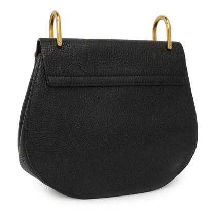 Exclusive Chloe Black Grained Lambskin Drew Shoulder Bag — Side View
