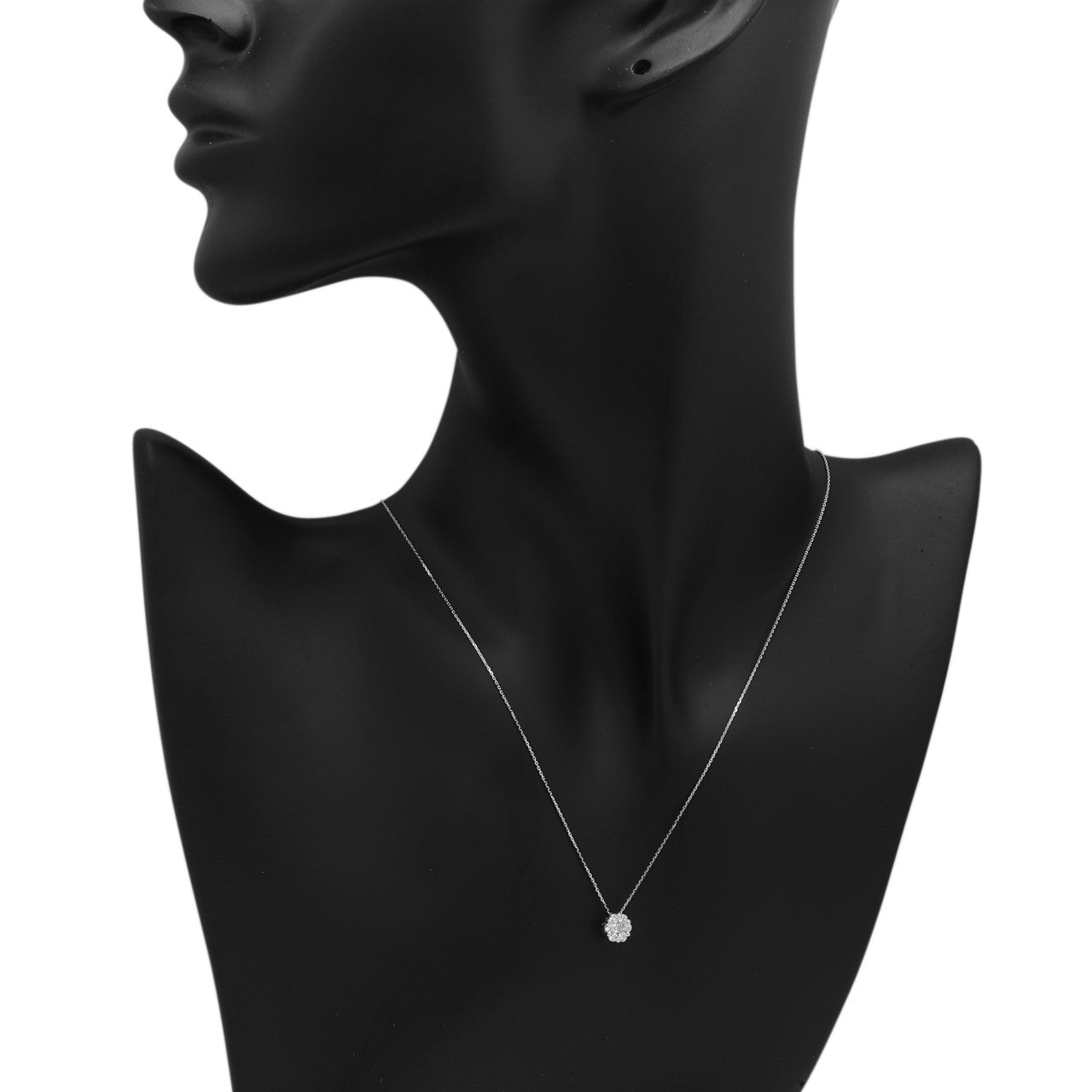 Exclusive 18K White Gold 0.29 Carat Diamond Pendant — Back View