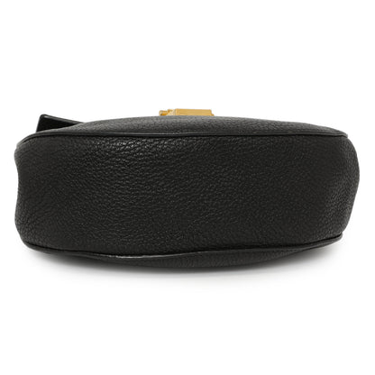 Exclusive Chloe Black Grained Lambskin Drew Shoulder Bag — Back View