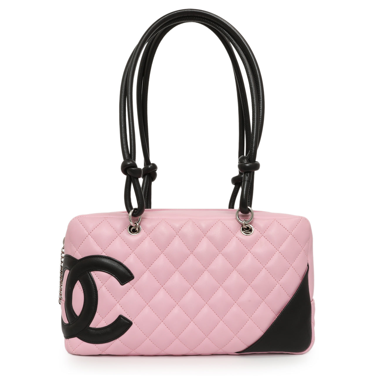 Exclusive Chanel Pink Quilted Calfskin Large Cambon Bowler — Front View
