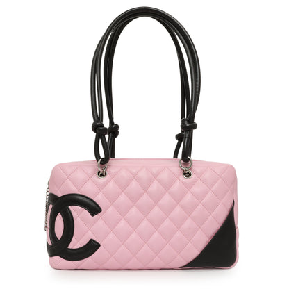 Exclusive Chanel Pink Quilted Calfskin Large Cambon Bowler — Front View