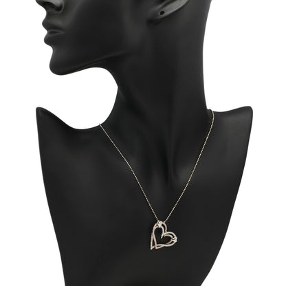 Exclusive 14K White Gold & Rose Gold 0.90 Carat Diamond Heart Pendant — Back View