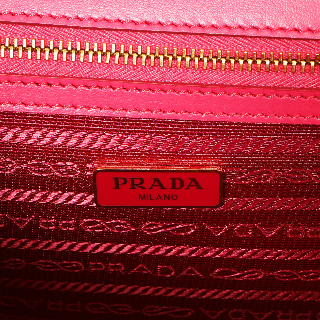 Exclusive Prada Pink Soft Calf Chevron Impunture Flap Bag — Lifestyle View