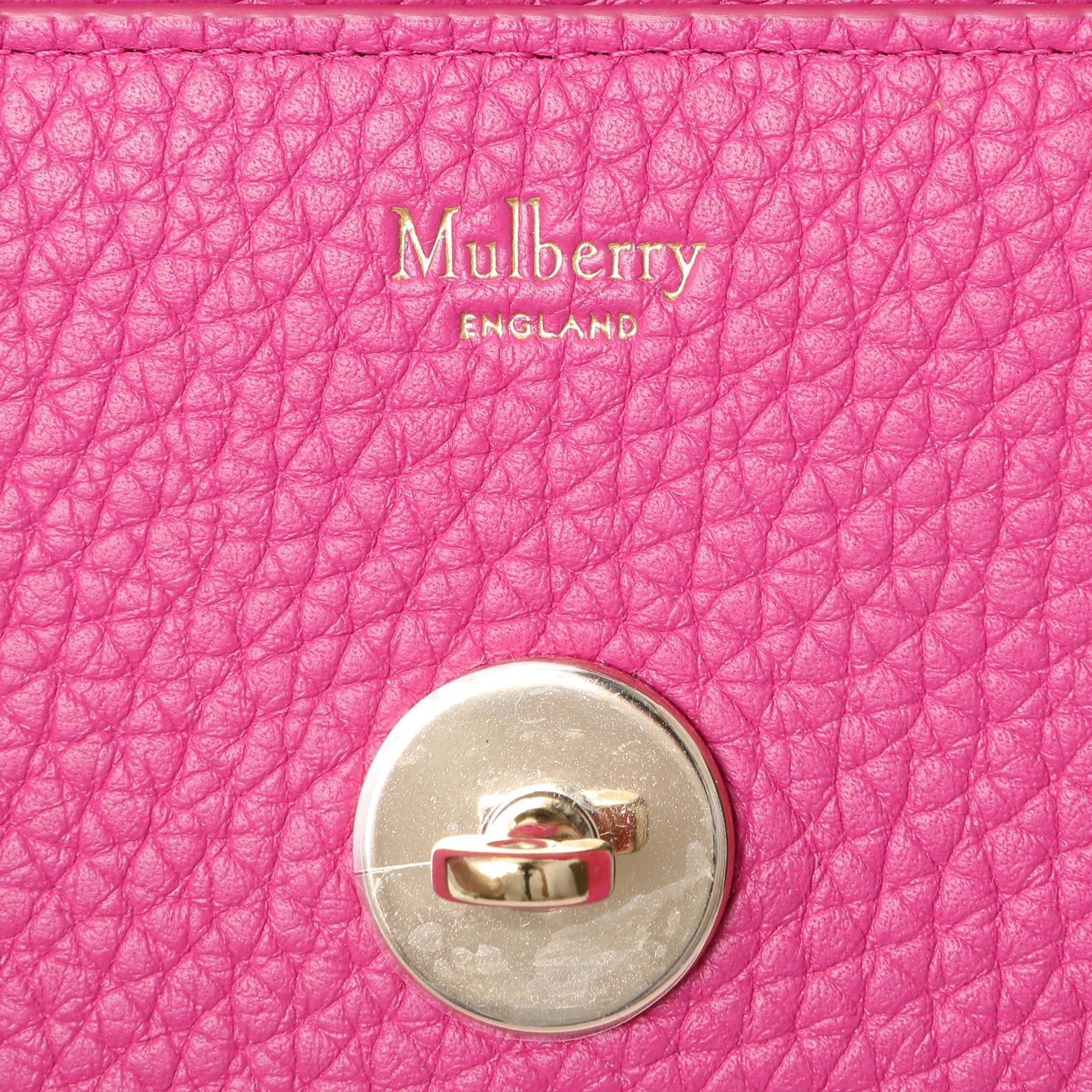 Exclusive Mulberry Pink Grained Calfskin Small Darley Crossbody — Detail View