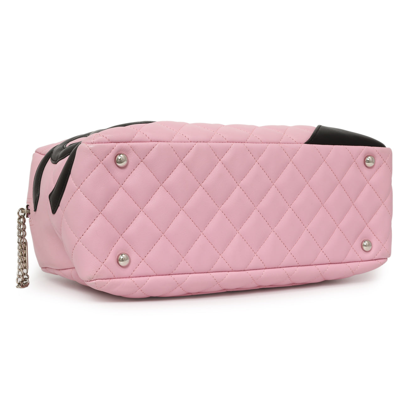 Exclusive Chanel Pink Quilted Calfskin Large Cambon Bowler — Back View