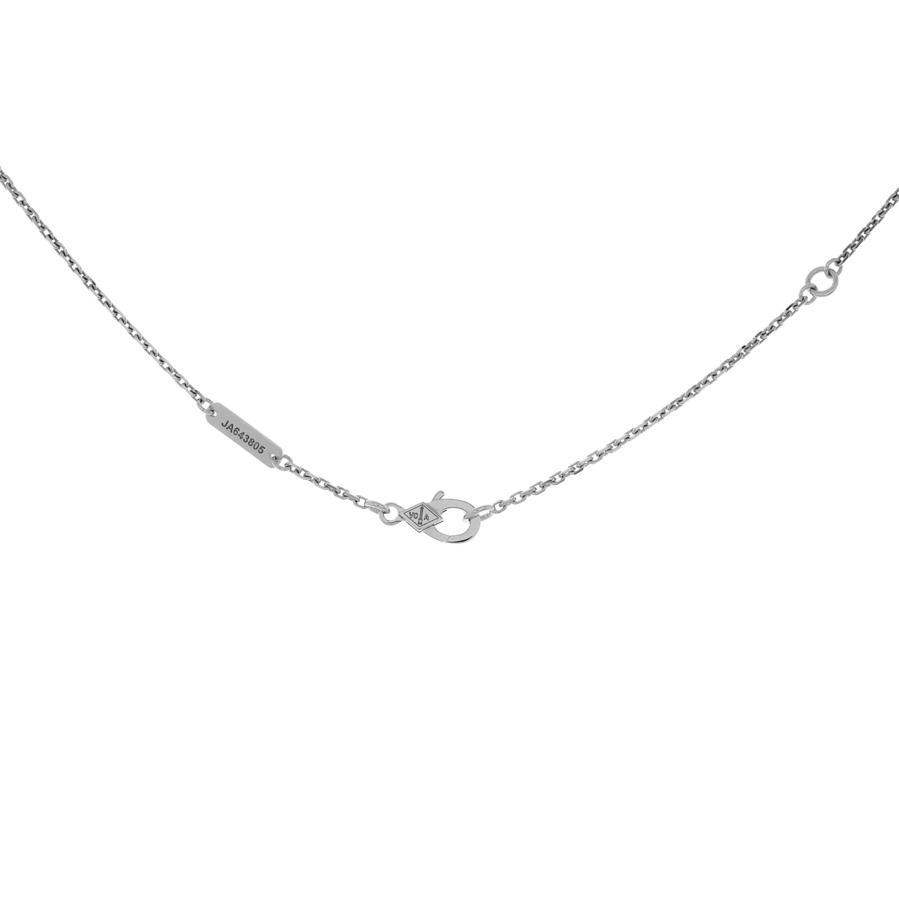 Exclusive Van Cleef & Arpels 18K White Gold Turquoise Perlée Couleurs Pendant — Top View