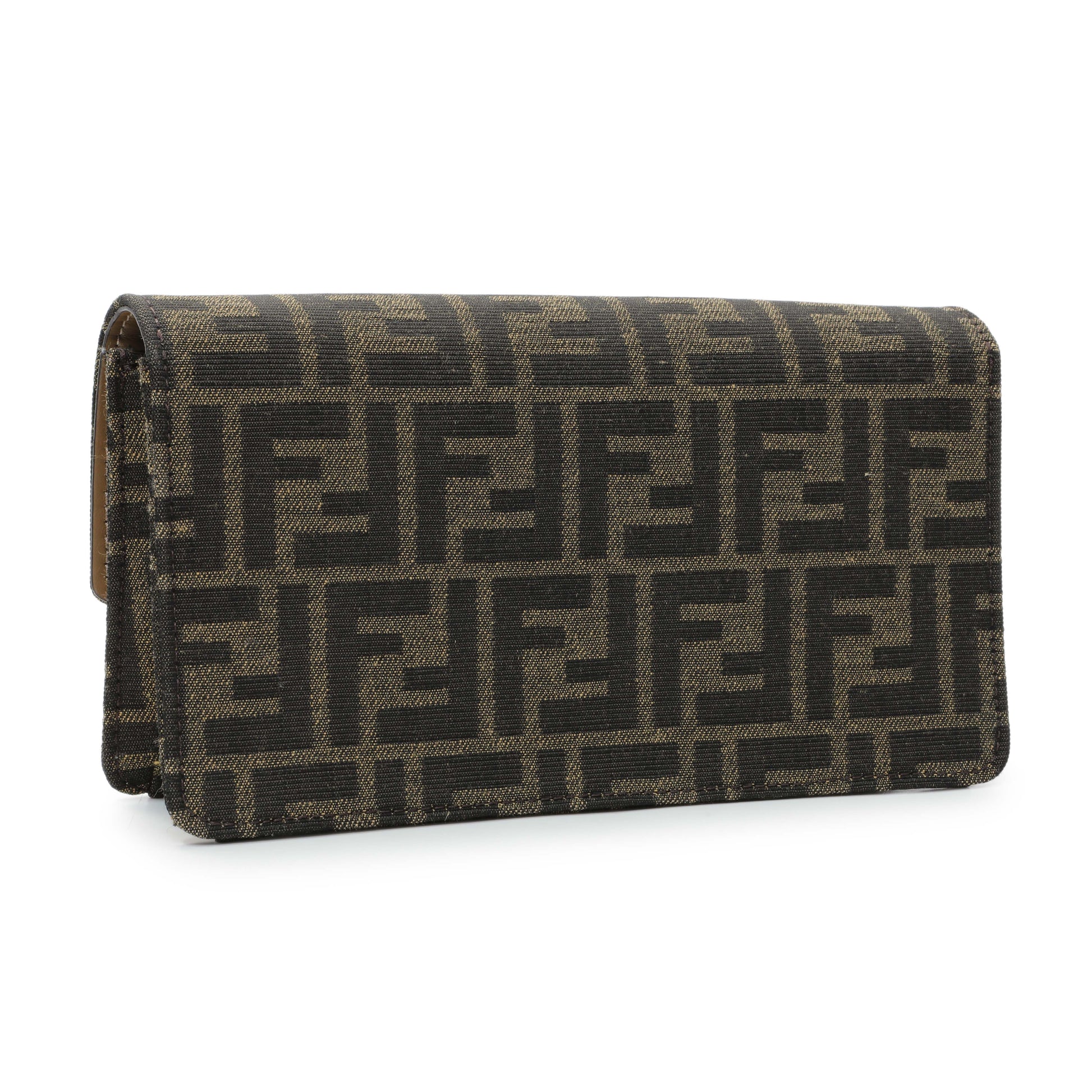 Exclusive Fendi FF Jacquard Baguette Wallet on Chain — Side View