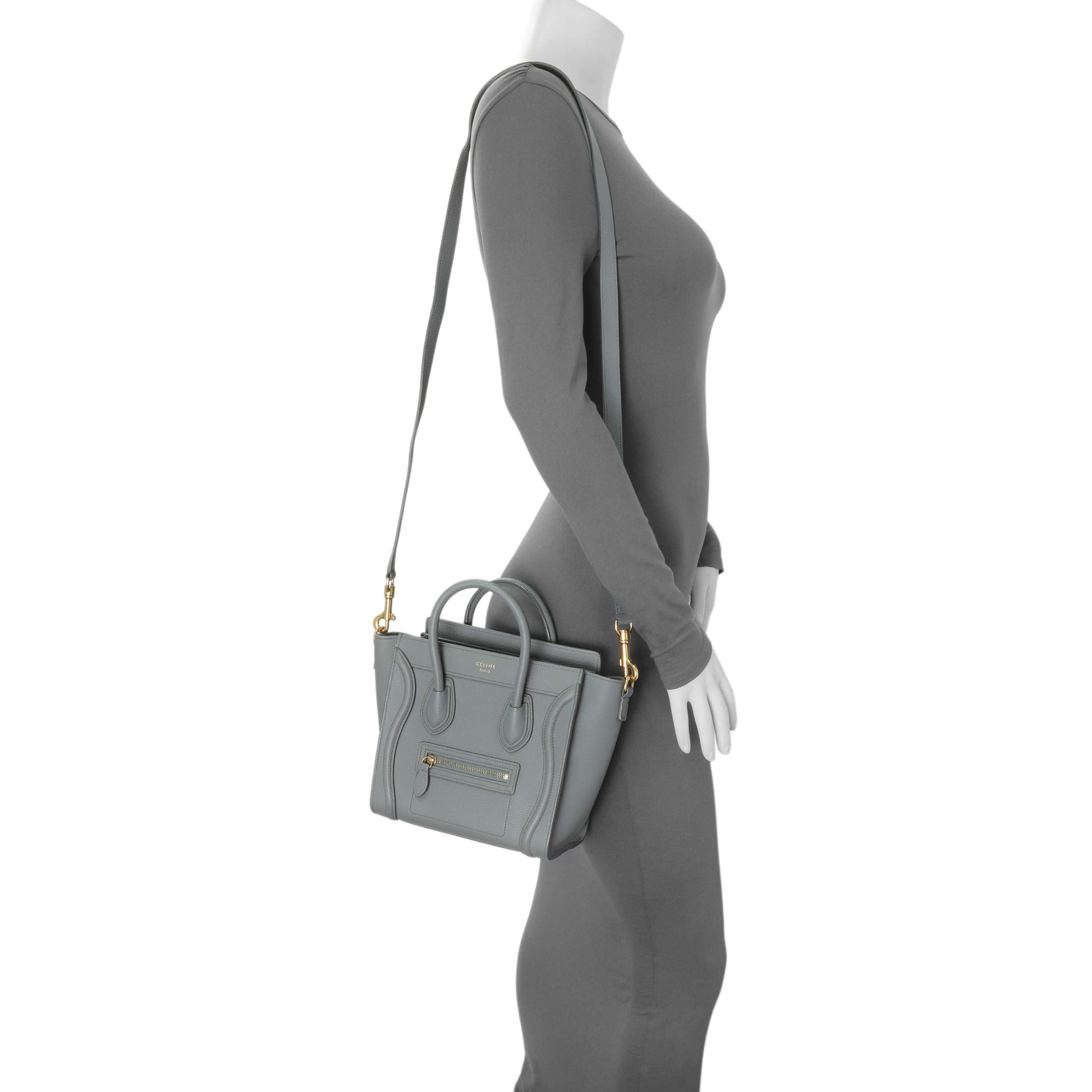 Exclusive Celine Kohl Drummed Calfskin Nano Luggage — Alternate View 7