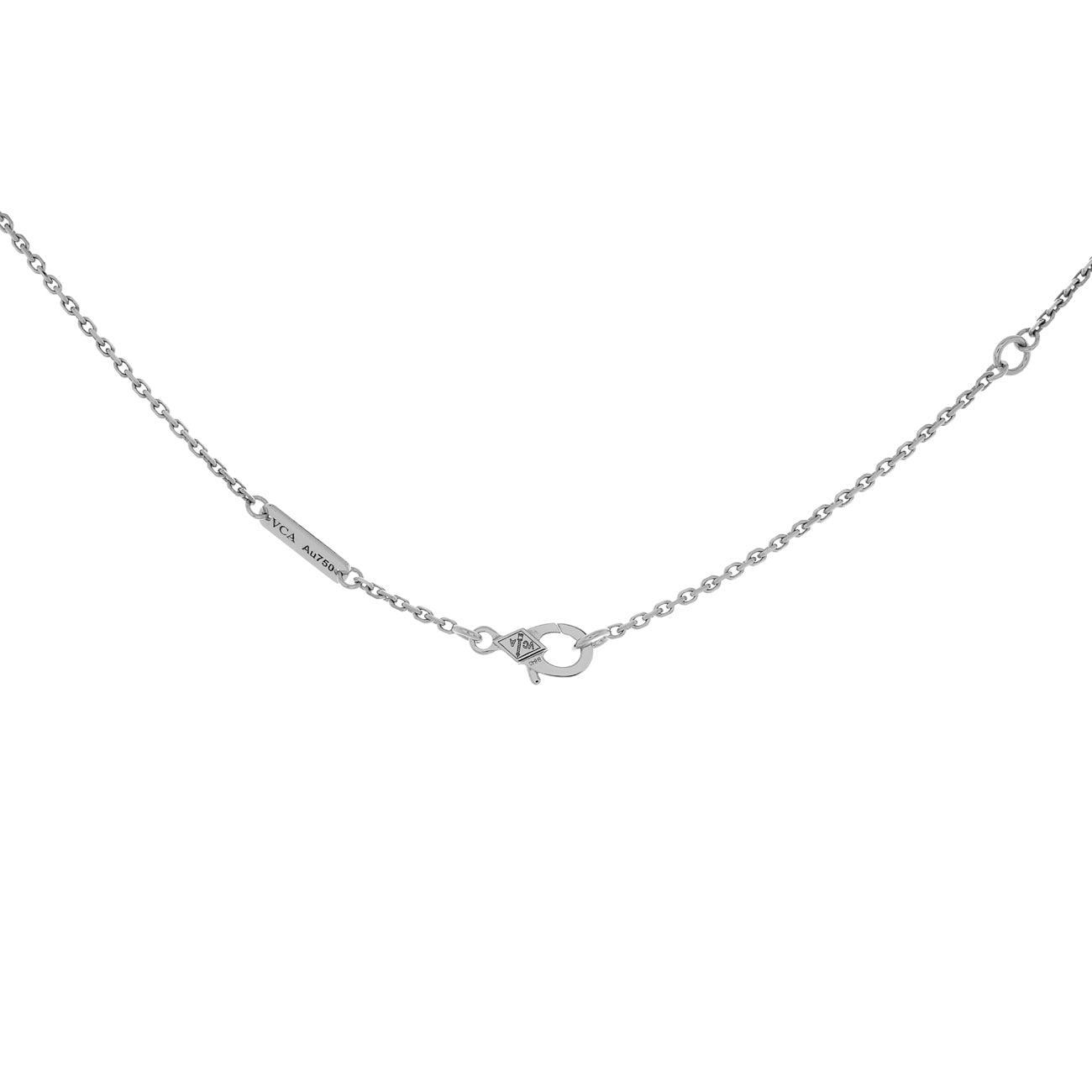 Exclusive Van Cleef & Arpels 18K White Gold Turquoise Perlée Couleurs Pendant — Back View