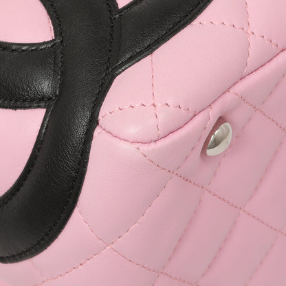 Exclusive Chanel Pink Quilted Calfskin Large Cambon Bowler — Top View
