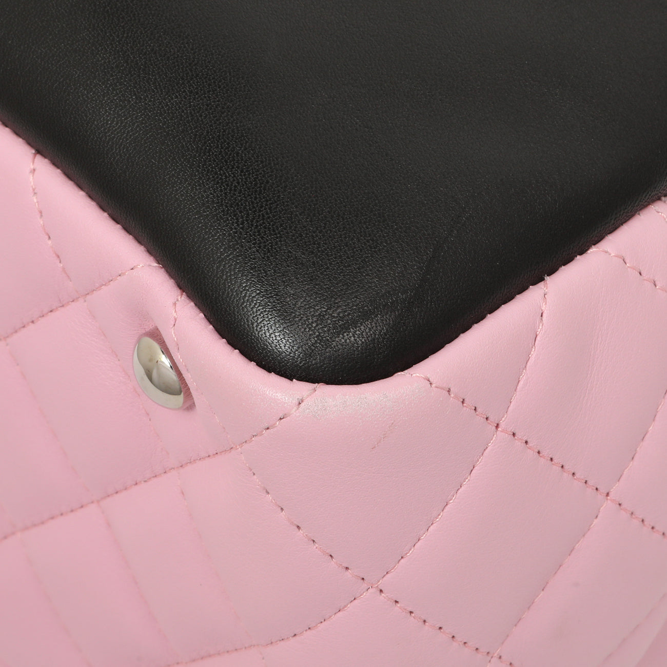 Exclusive Chanel Pink Quilted Calfskin Large Cambon Bowler — Detail View