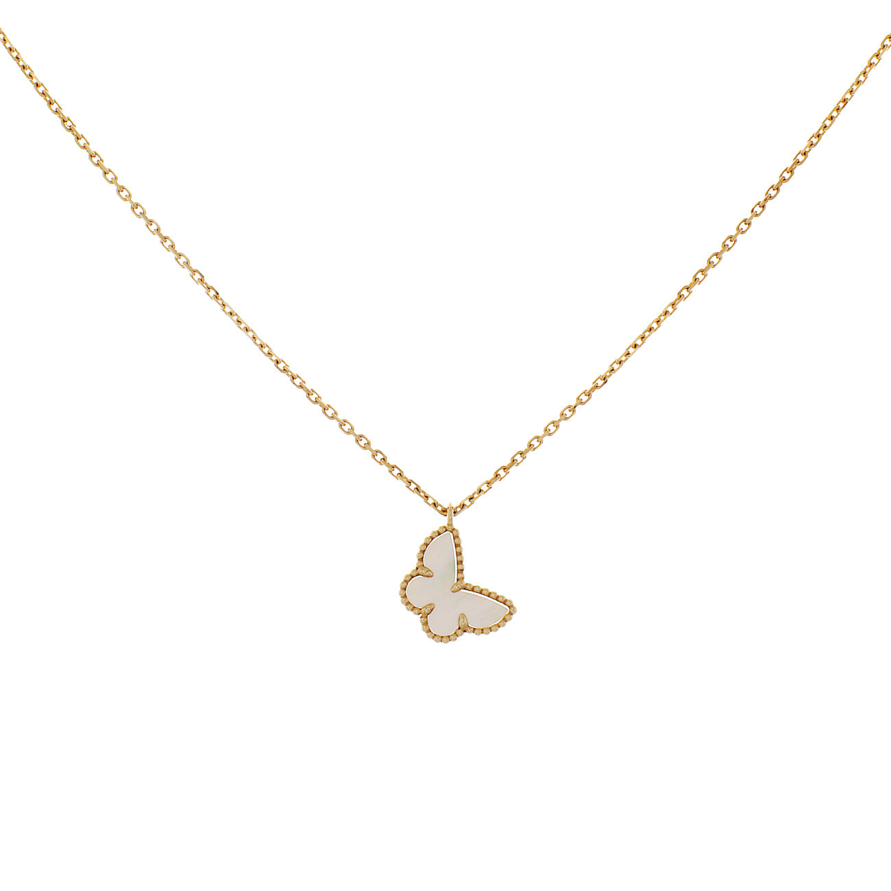 Exclusive Van Cleef & Arpels 18K Yellow Gold Sweet Butterflies Pendant — Front View