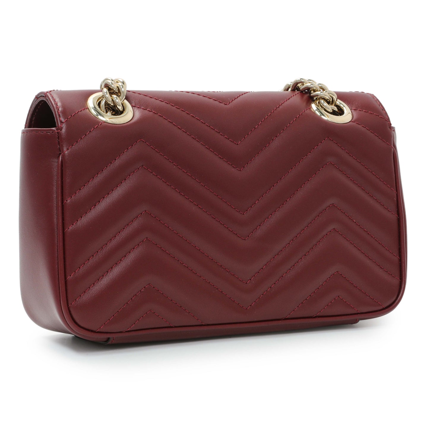 Exclusive Gucci Rosso Ancora Lambskin Matelasse Small GG Marmont Shoulder Bag — Side View