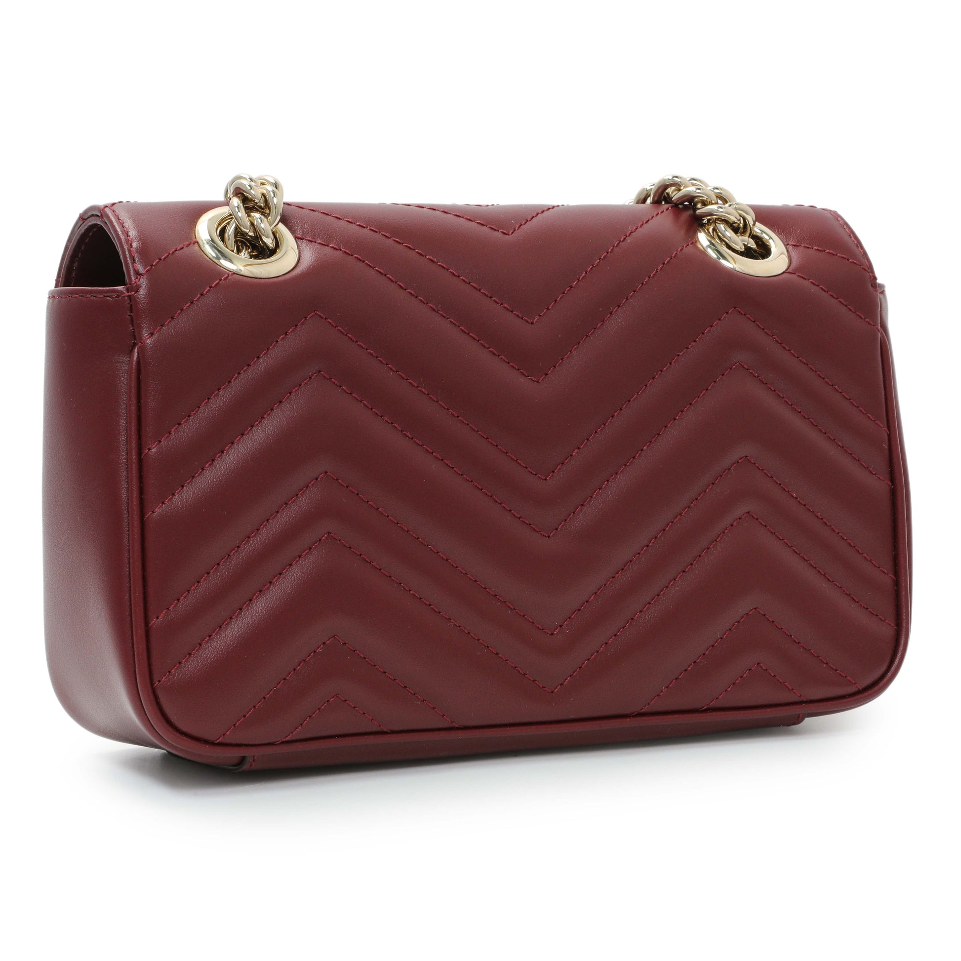Exclusive Gucci Rosso Ancora Lambskin Matelasse Small GG Marmont Shoulder Bag — Side View