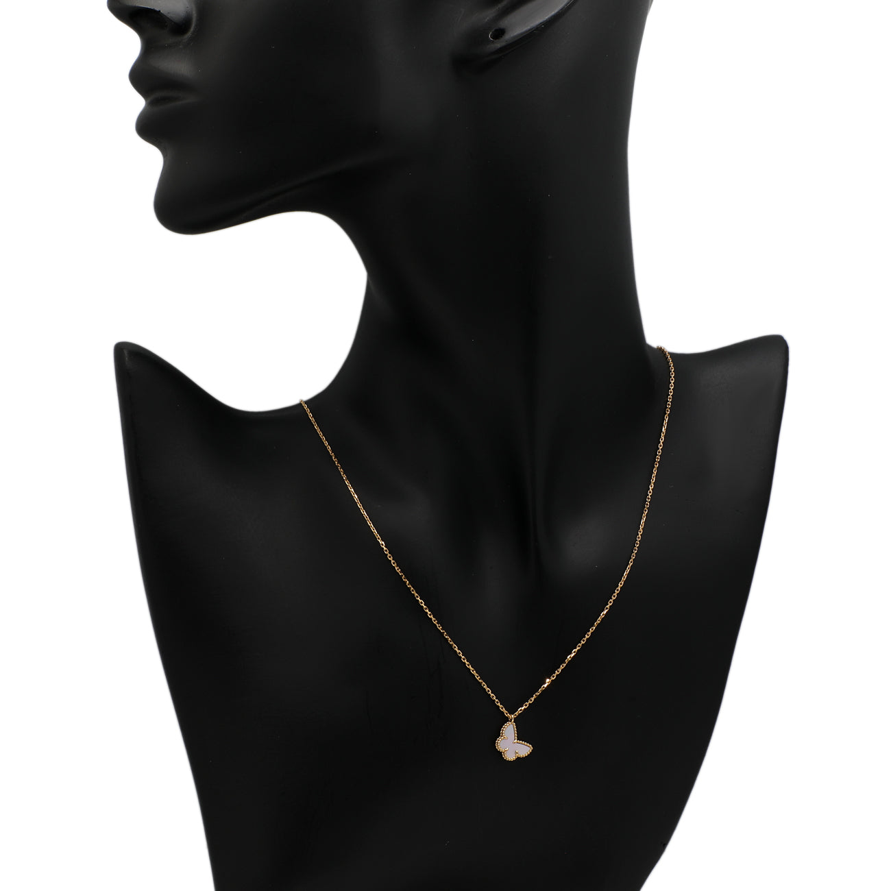 Exclusive Van Cleef & Arpels 18K Yellow Gold Sweet Butterflies Pendant — Top View