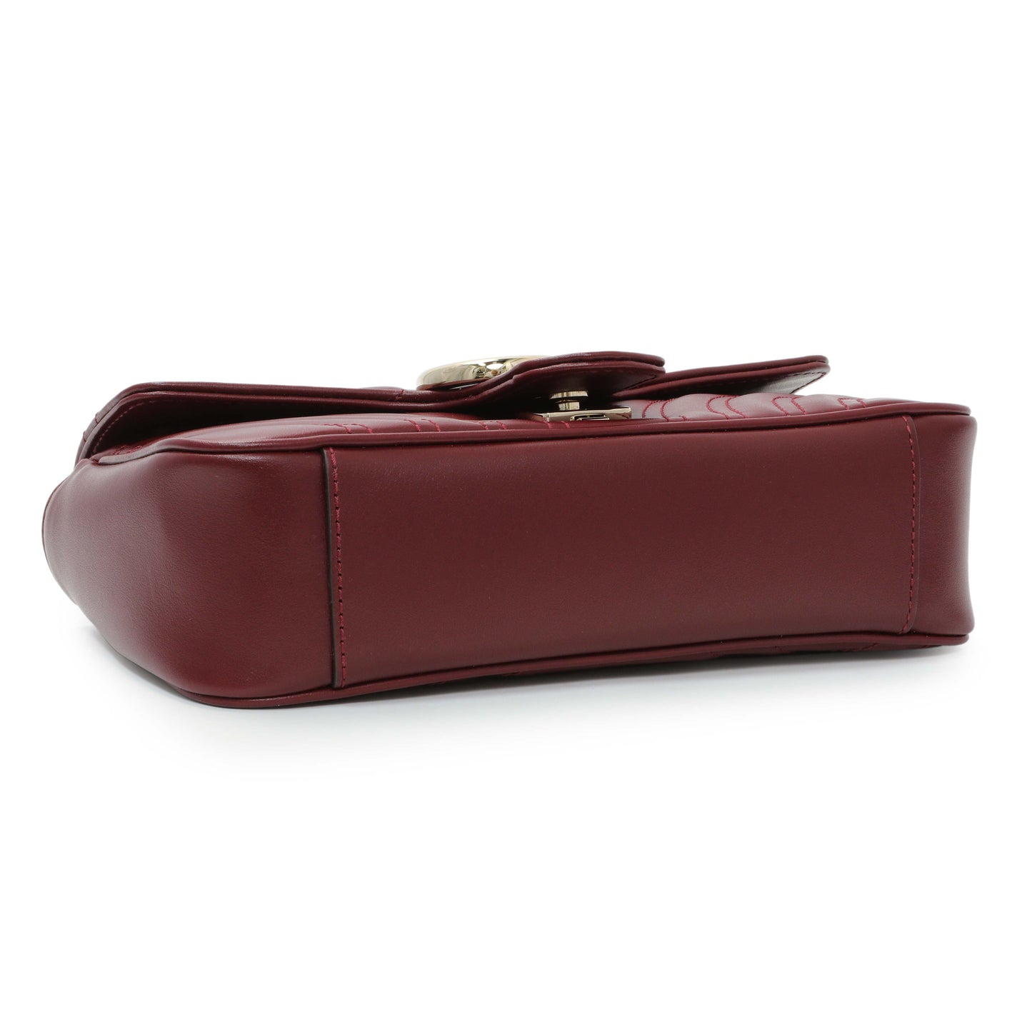 Exclusive Gucci Rosso Ancora Lambskin Matelasse Small GG Marmont Shoulder Bag — Back View