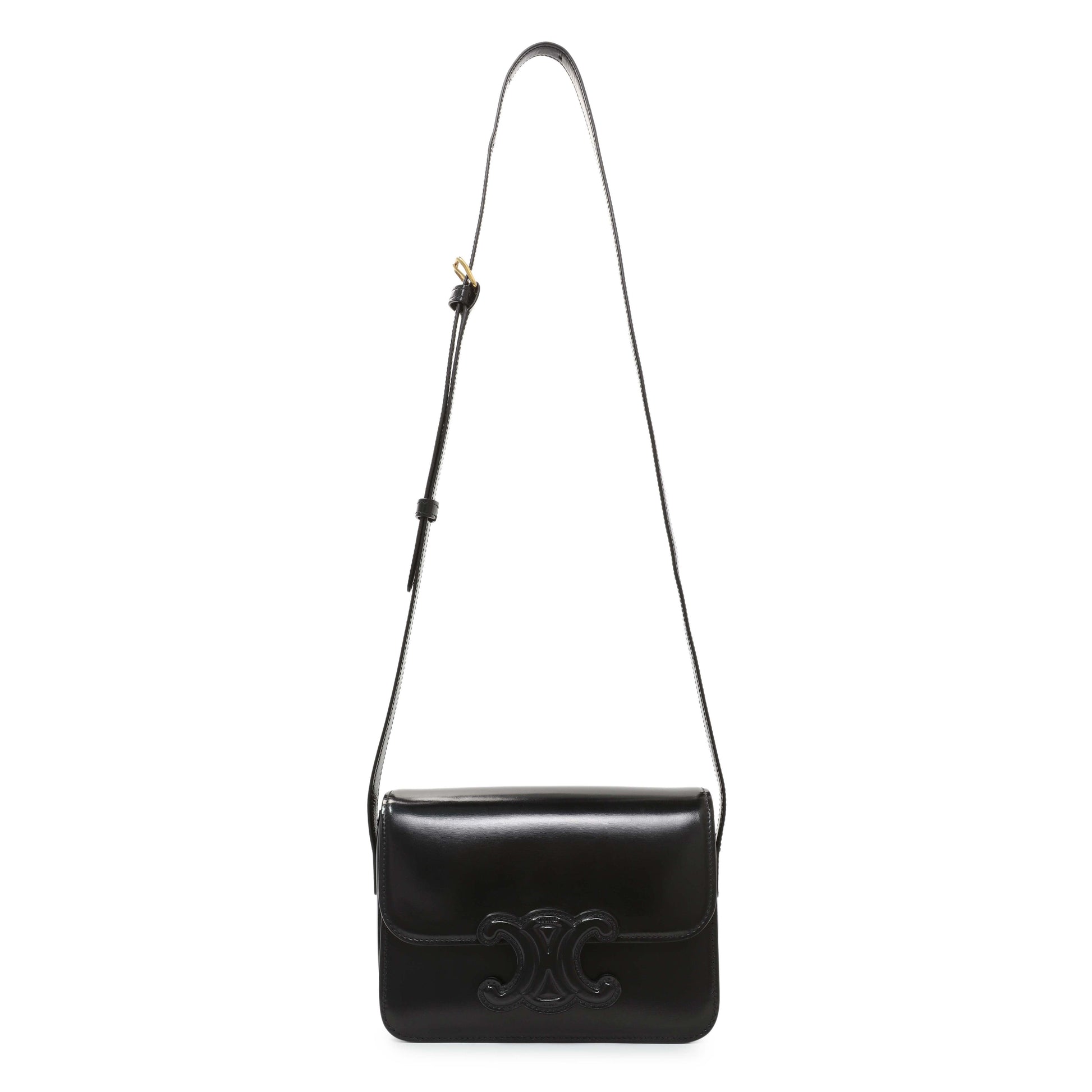 Exclusive Celine Shiny Calfskin Teen Triomphe Bag — Front View