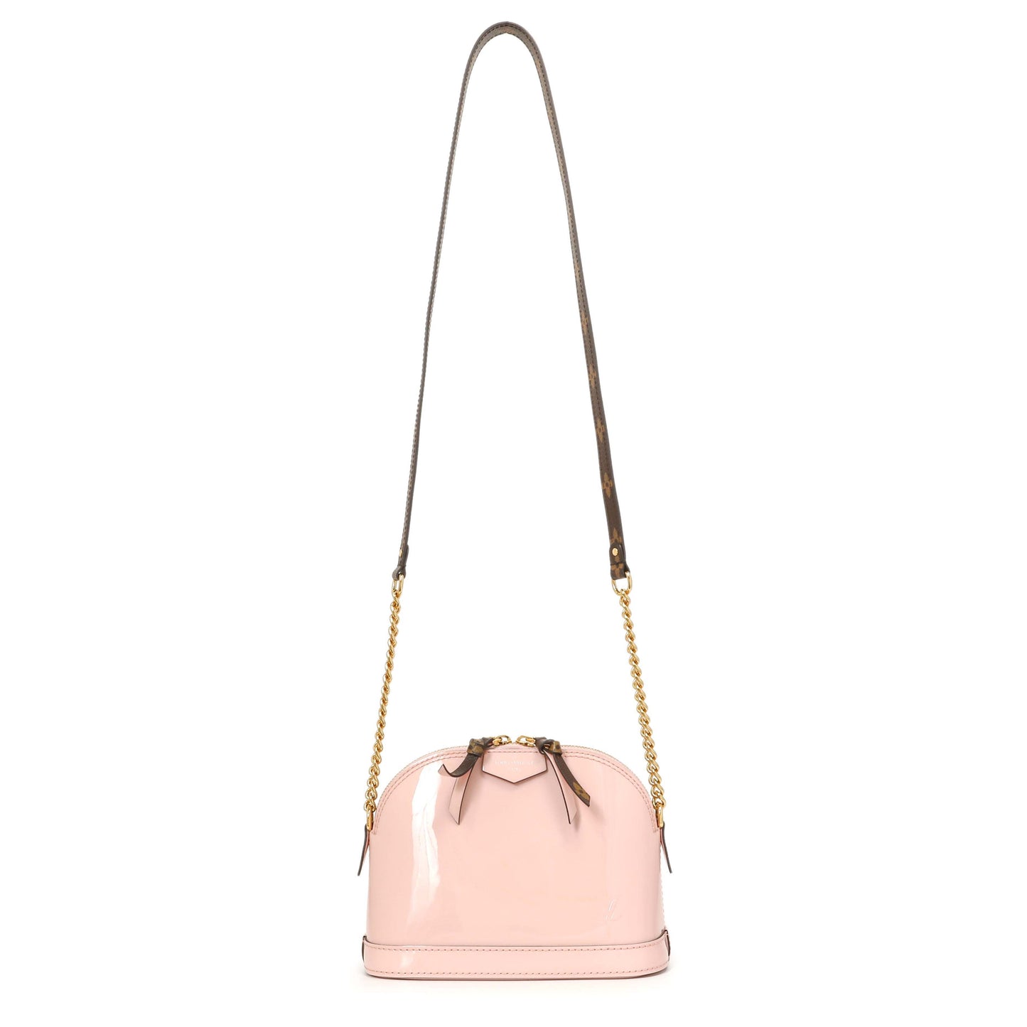 Exclusive Louis Vuitton Rose Ballerine Vernis Monogram Alma Mini — Front View