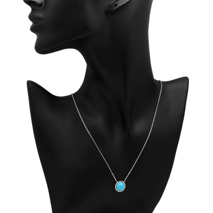 Exclusive Van Cleef & Arpels 18K White Gold Turquoise Perlée Couleurs Pendant — Detail View