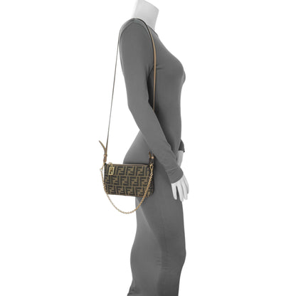 Exclusive Fendi Fabric Jacquard Vitello Grace FF 1974 Baguette Pouch — Alternate View 7