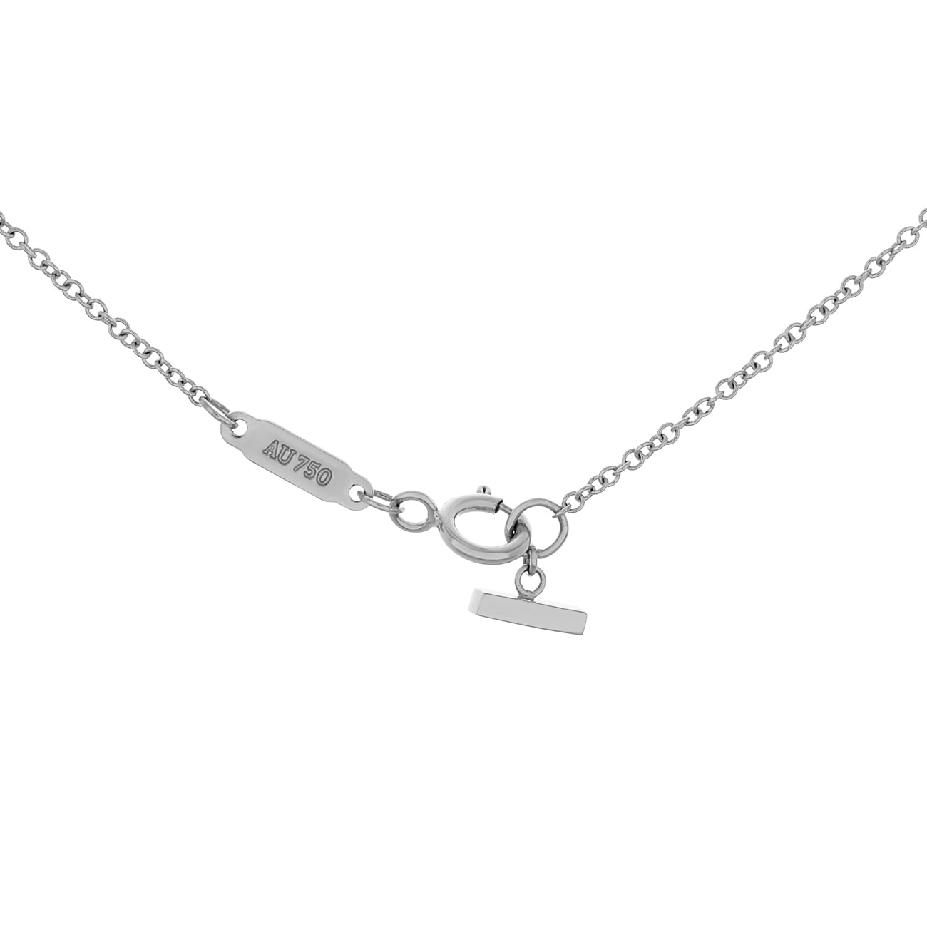 Exclusive Tiffany & Co. 18K White Gold Small T Smile Pendant — Back View
