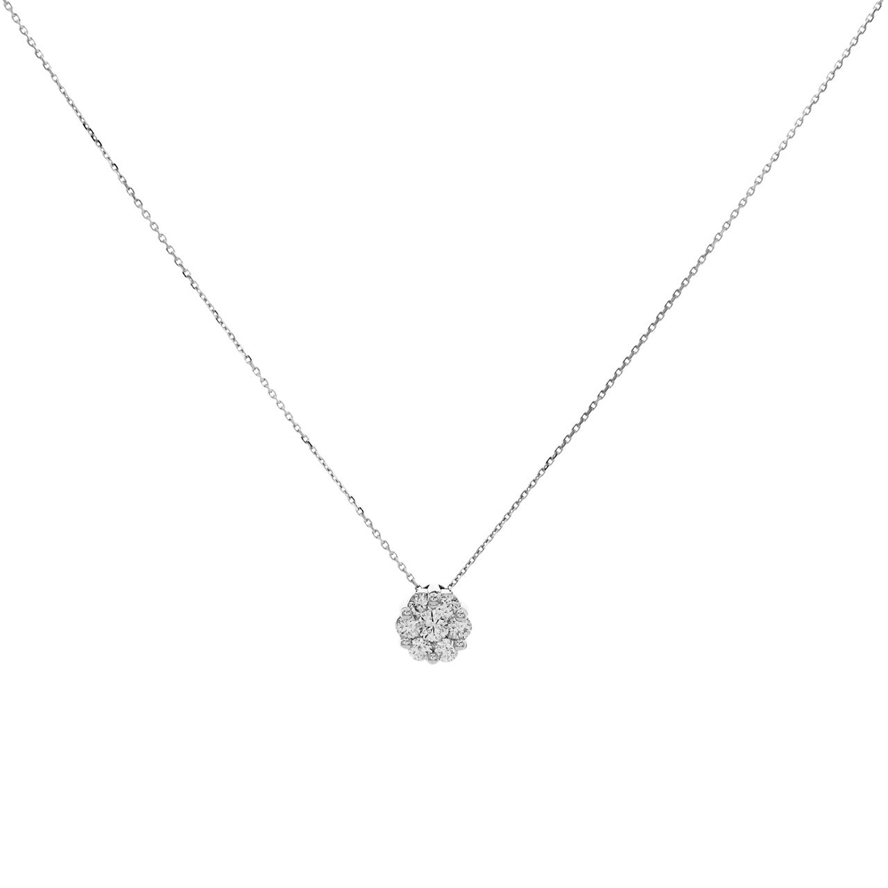 Exclusive 18K White Gold 0.29 Carat Diamond Pendant — Front View