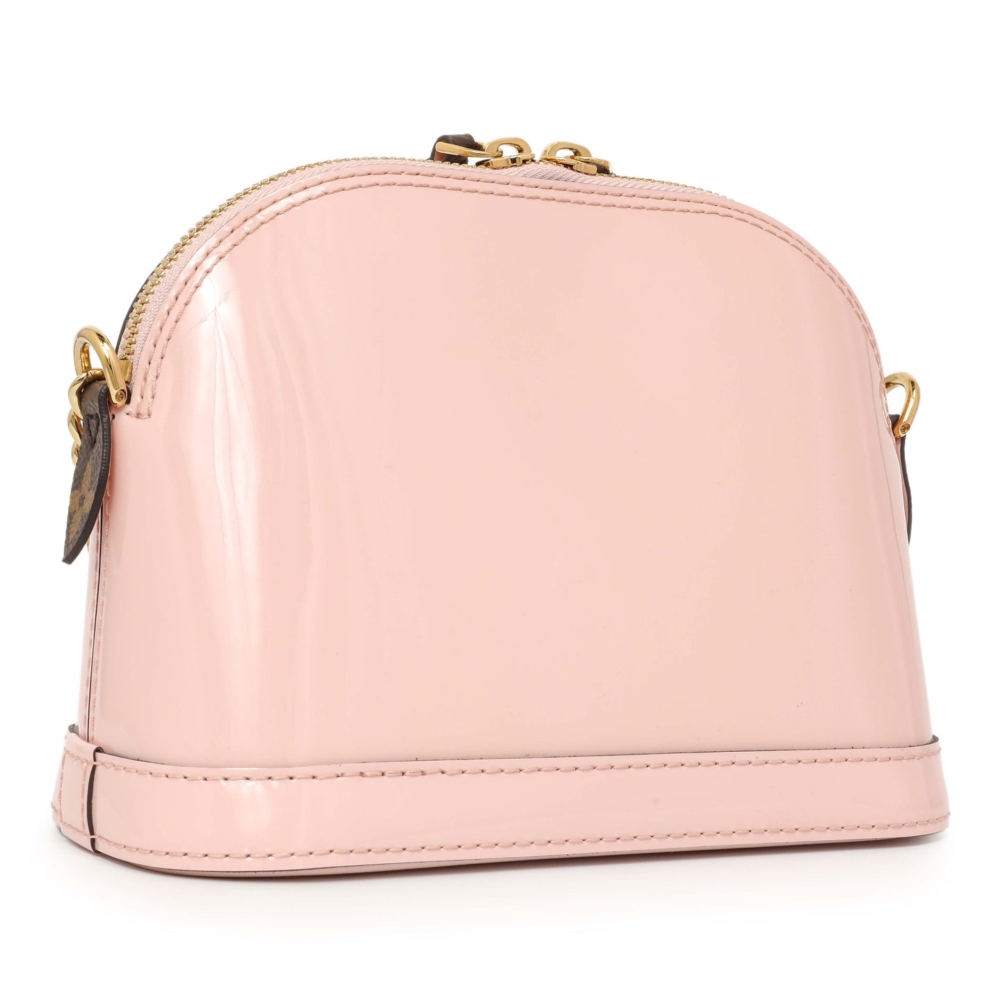 Exclusive Louis Vuitton Rose Ballerine Vernis Monogram Alma Mini — Back View