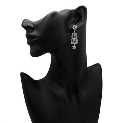 Exclusive 18K White Gold 2.89 Carat Diamond Drop Earrings — Back View