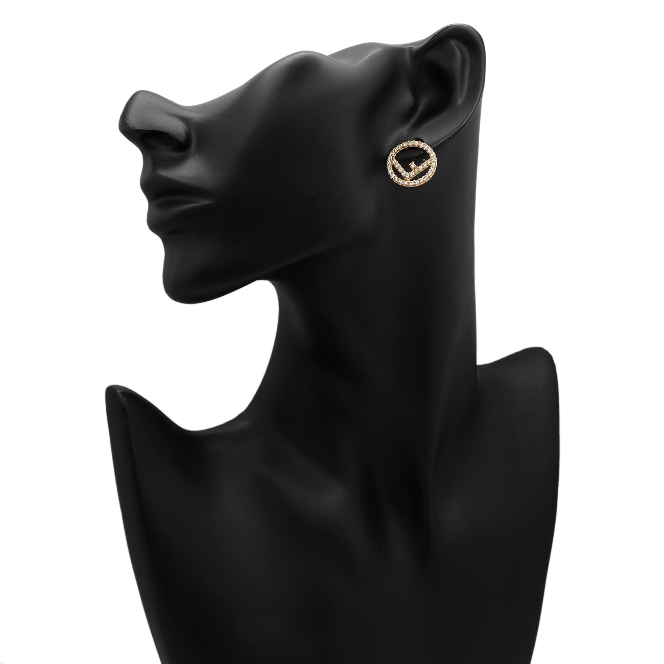 Exclusive Fendi Crystal F Is Fendi Earrings — Back View