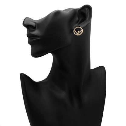Exclusive Fendi Crystal F Is Fendi Earrings — Back View