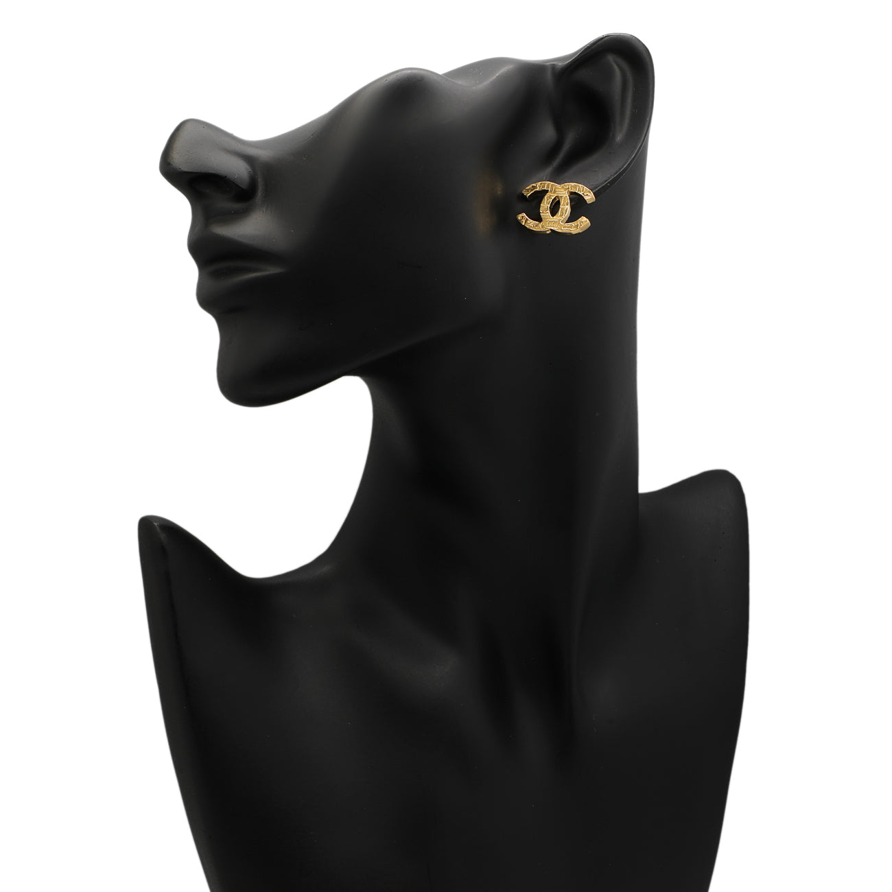 Exclusive Chanel CC Hieroglyphic Earrings — Back View