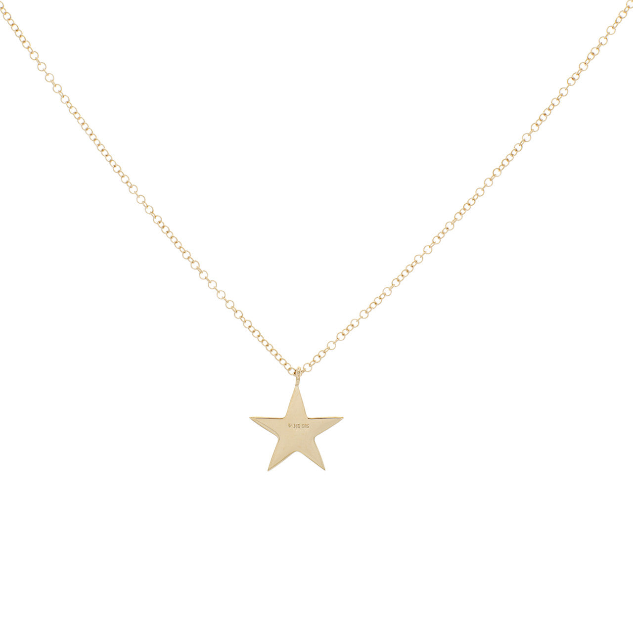 Exclusive 14K Yellow Gold Diamond Star Pendant — Side View