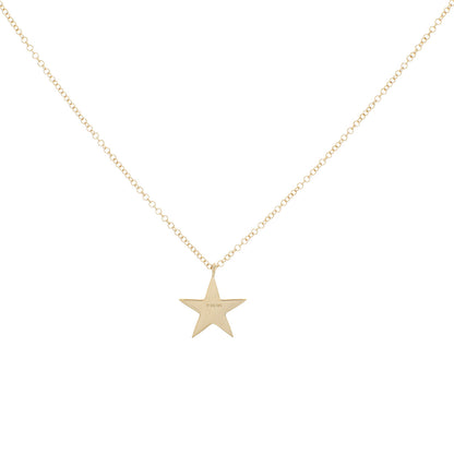 Exclusive 14K Yellow Gold Diamond Star Pendant — Side View