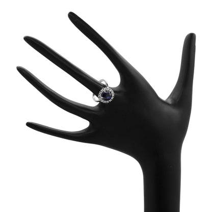 Exclusive 18K White Gold 2.97 Carat Sapphire Ring — 4.5 — Back View