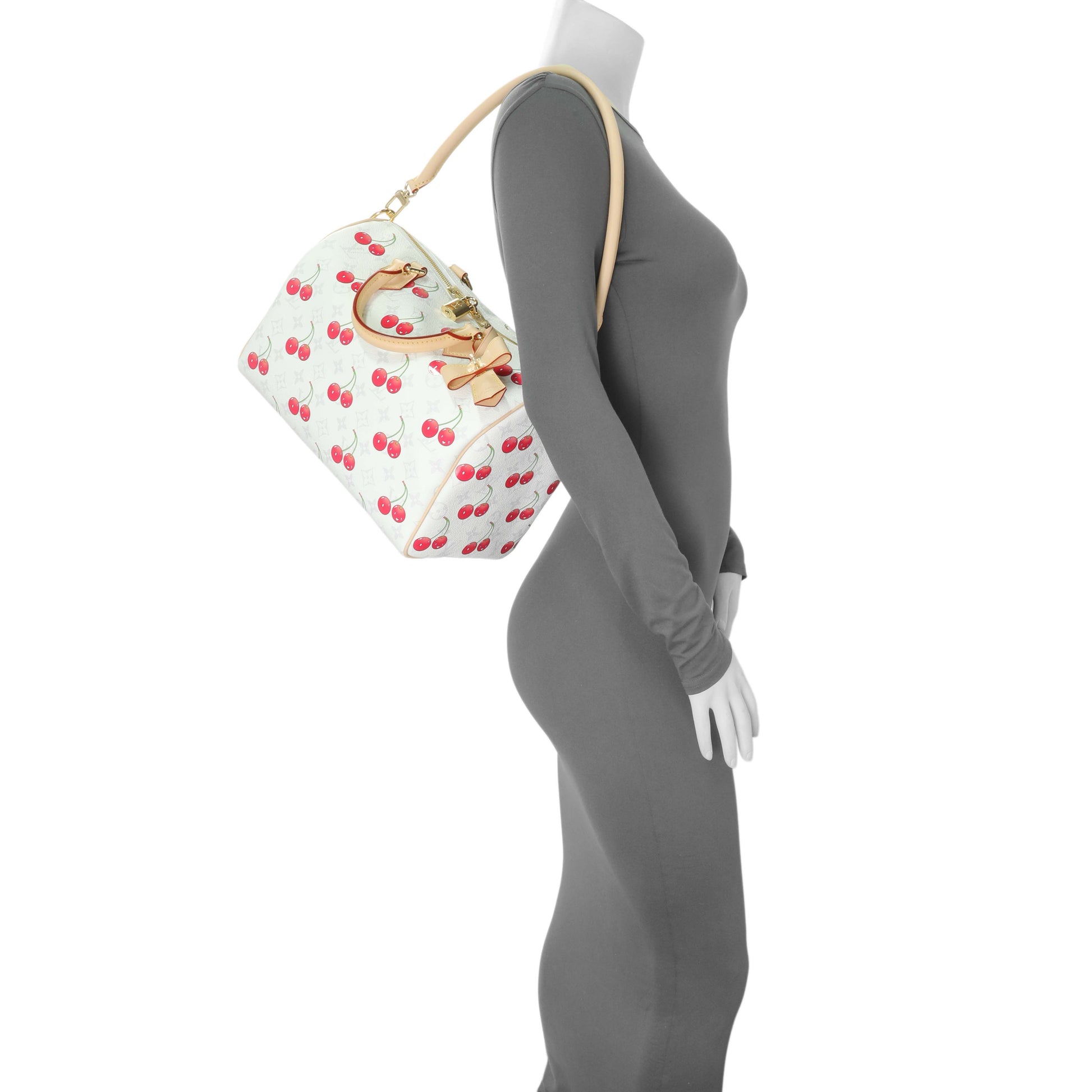 Exclusive Louis Vuitton X Takashi Murakami Monogram Cherry Speedy Soft Bandouliere 30 — Lifestyle View