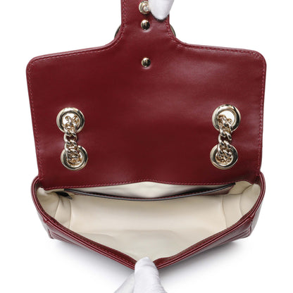Exclusive Gucci Rosso Ancora Lambskin Matelasse Small GG Marmont Shoulder Bag — Top View