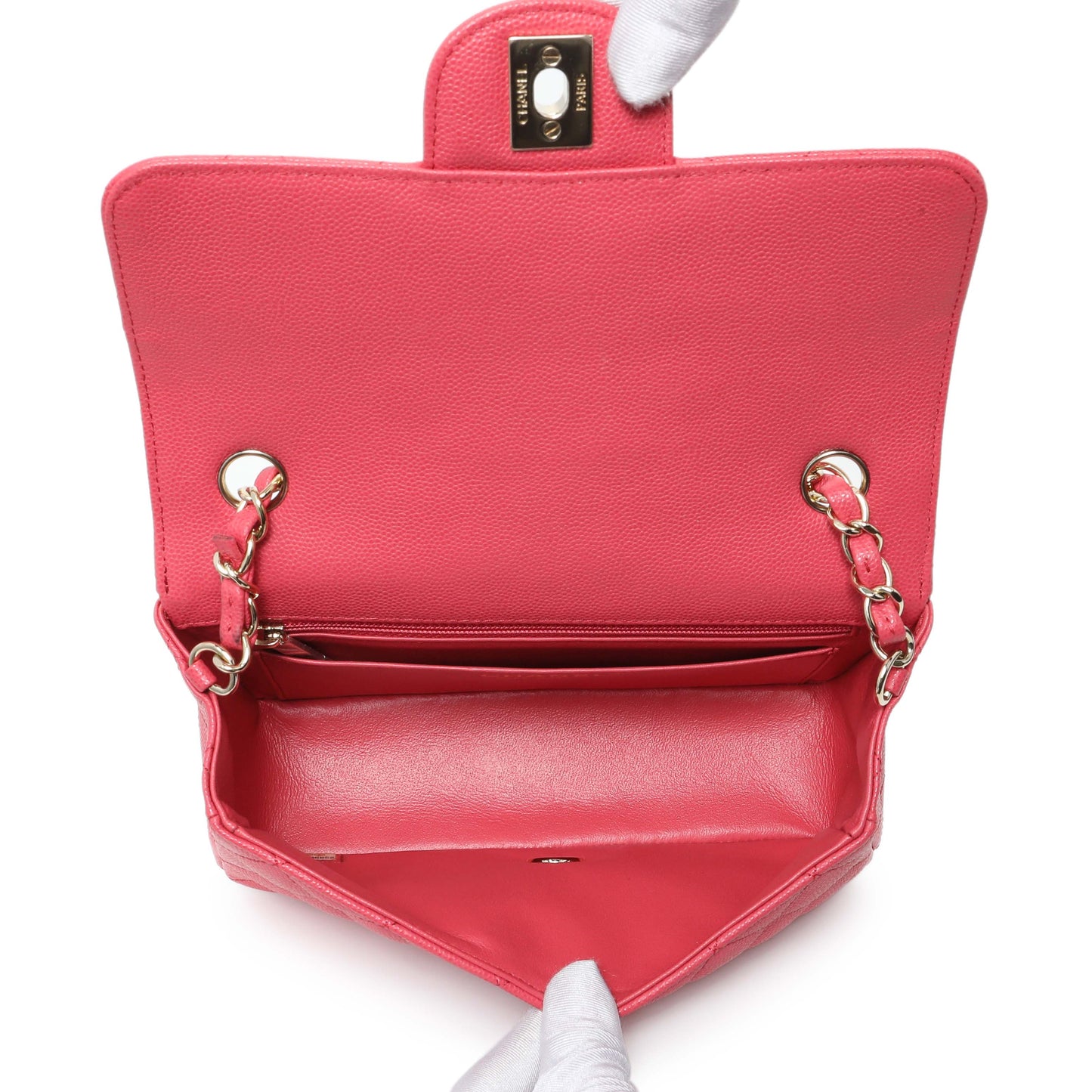 Exclusive Chanel Caviar Quilted Mini Rectangular Flap — Top View