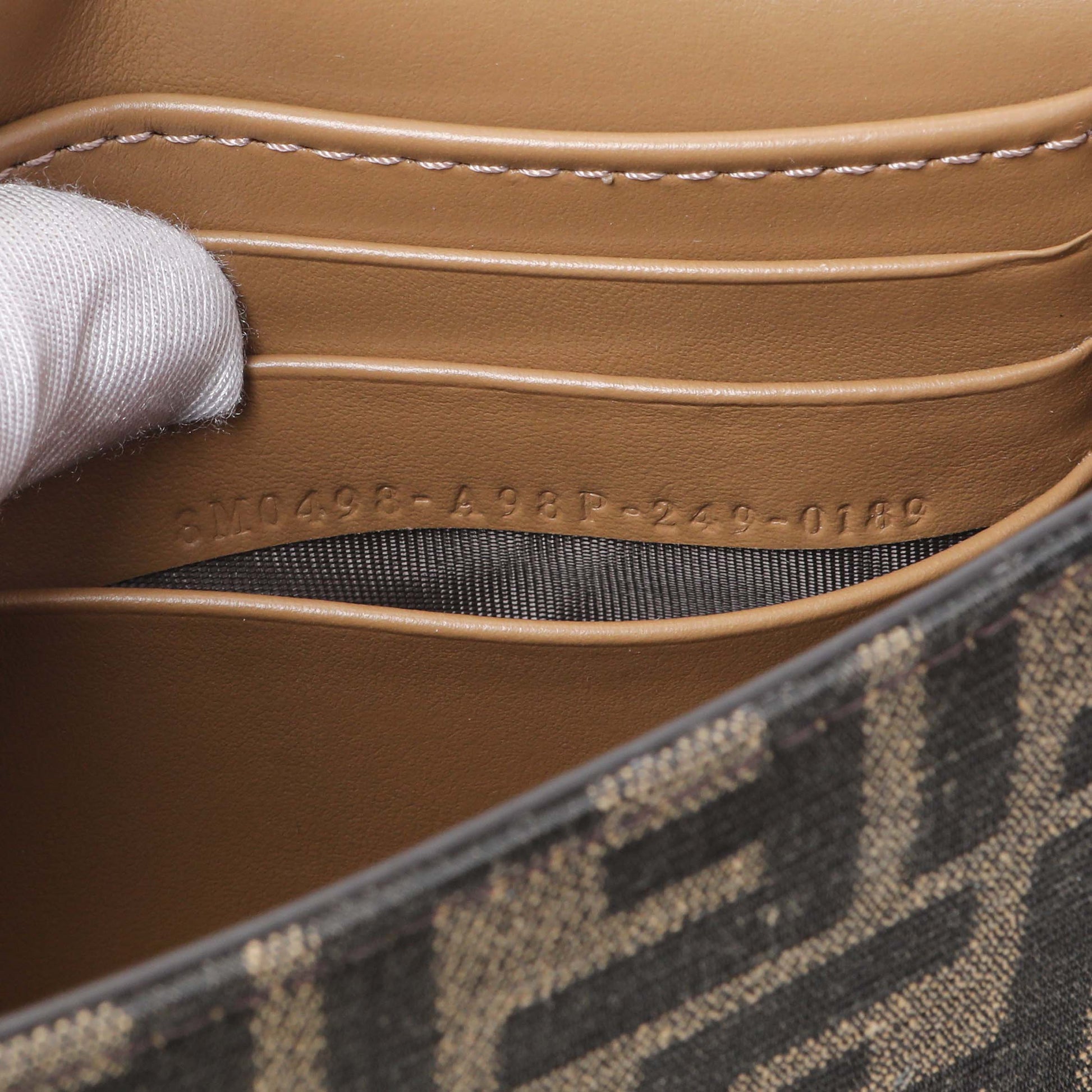 Exclusive Fendi FF Jacquard Baguette Wallet on Chain — Detail View