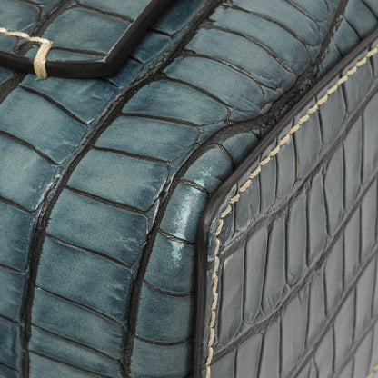 Exclusive Chloe Blue Crocodile Embossed Small Daria — Top View