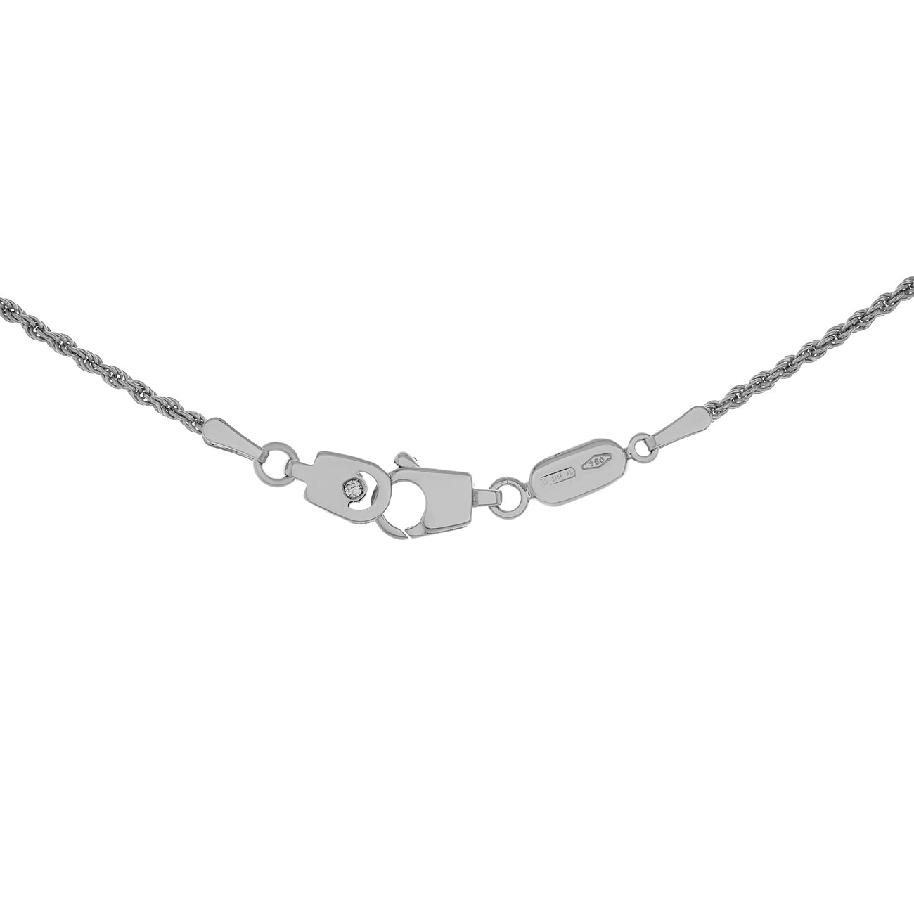 Exclusive 18K White Gold Damiani Onyx Fish Pendant — Top View