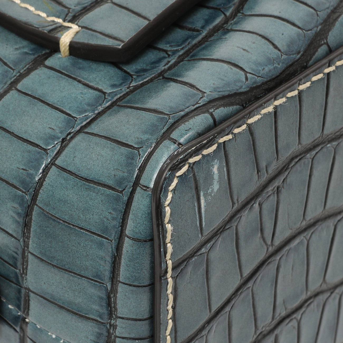 Exclusive Chloe Blue Crocodile Embossed Small Daria — Lifestyle View