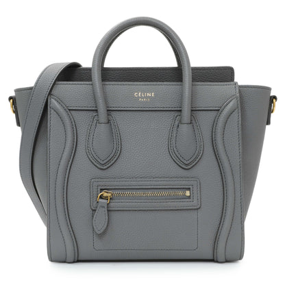 Exclusive Celine Kohl Drummed Calfskin Nano Luggage — Front View