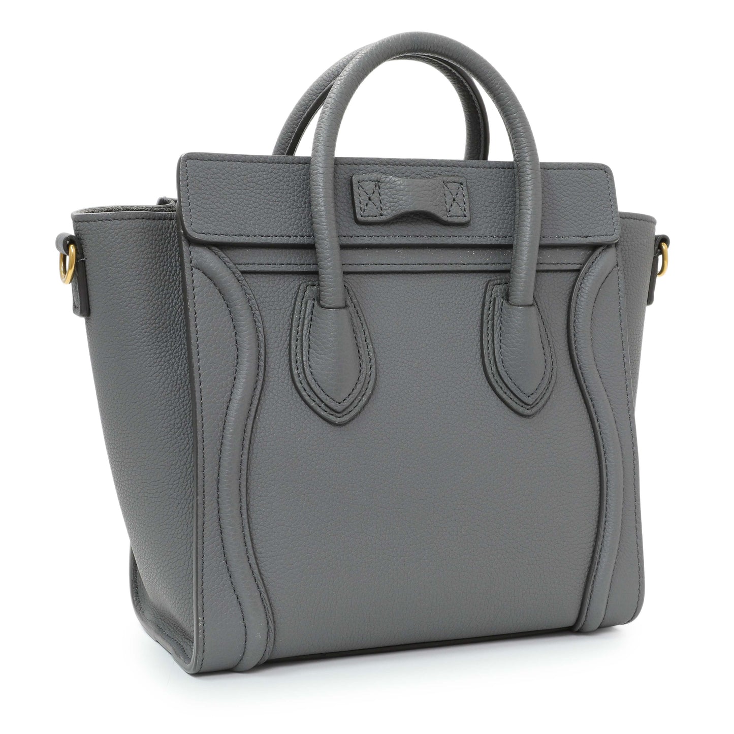 Exclusive Celine Kohl Drummed Calfskin Nano Luggage — Side View