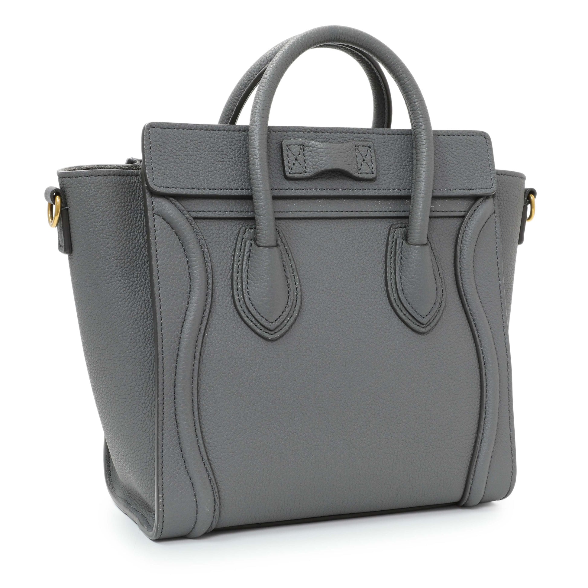 Exclusive Celine Kohl Drummed Calfskin Nano Luggage — Side View