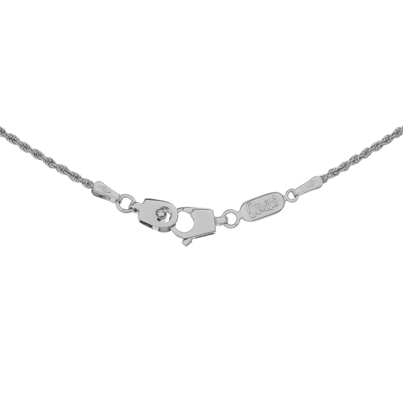 Exclusive 18K White Gold Damiani Onyx Fish Pendant — Back View