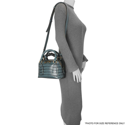 Exclusive Chloe Blue Crocodile Embossed Small Daria — Alternate View 11