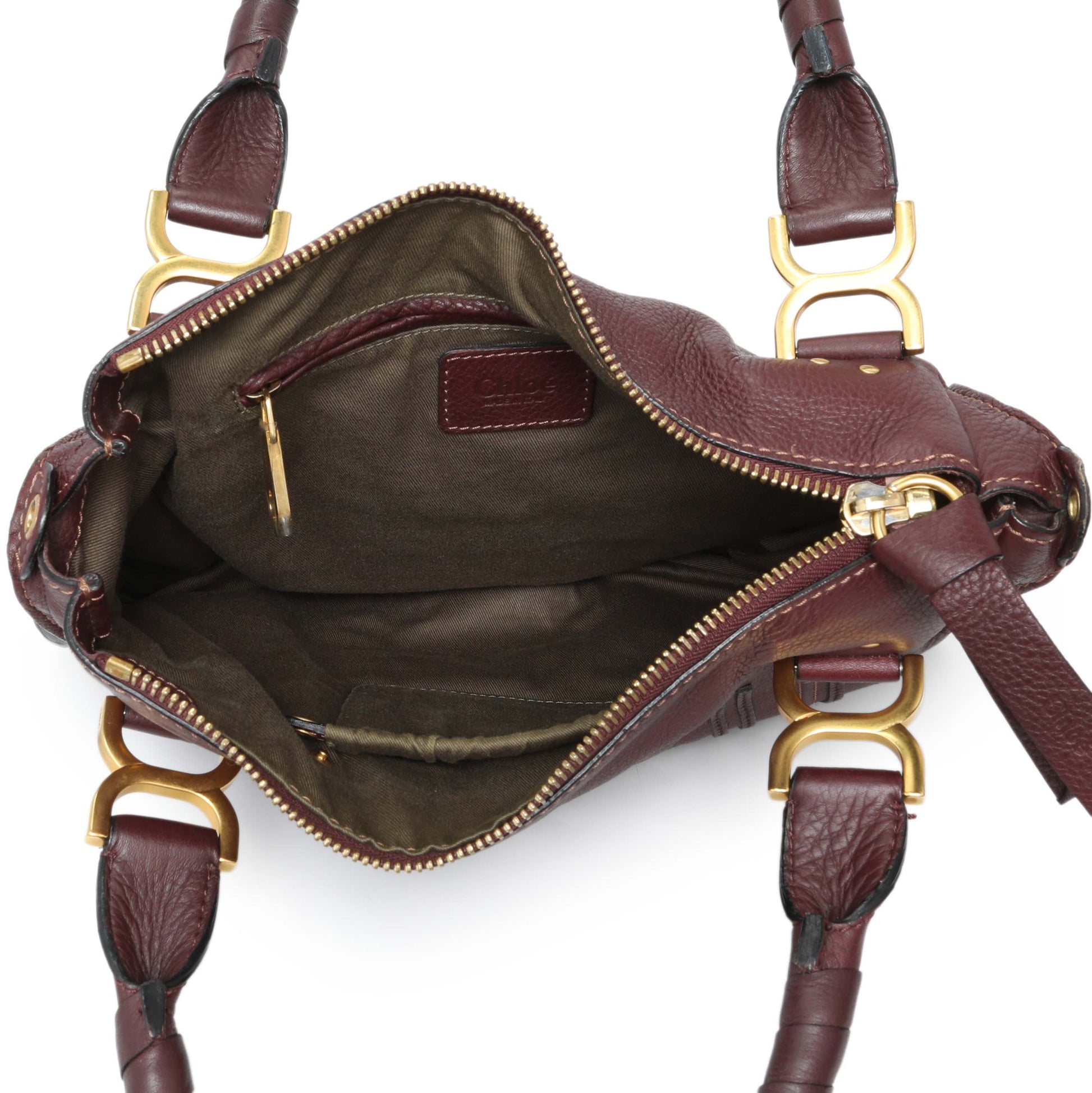 Exclusive Chloe Burgundy Calfskin Medium Marcie Satchel — Top View